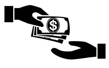 alıcı para banknot simgesi beyaz zemin üzerine yığını