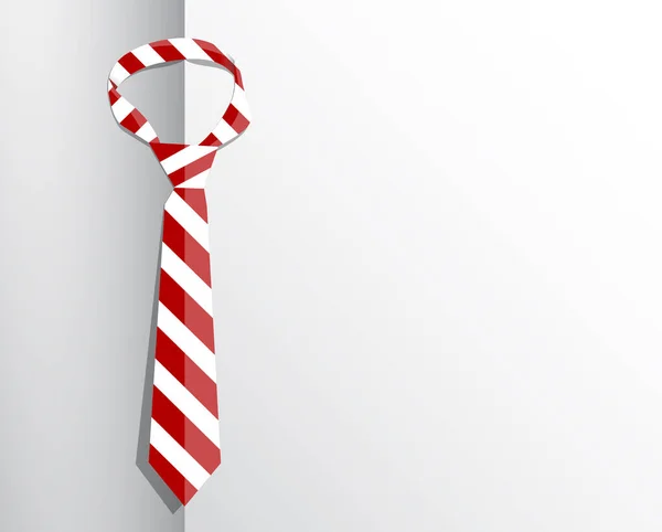 Cravatta Rossa Piatta Sfondo Bianco Concetto Business — Vettoriale Stock