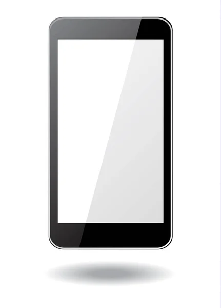 Zwarte Smartphone Witte Achtergrond Vectorillustratie — Stockvector