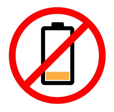 Beyaz arka plan boş pil simgesi sembolü