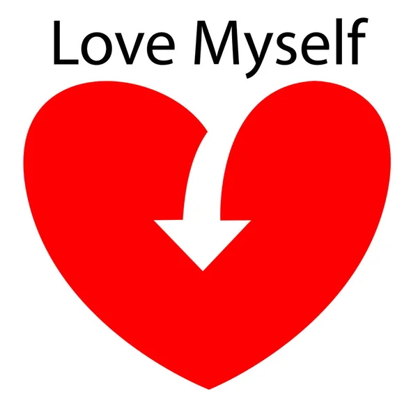 Love Self Sign Concept Vector Symbol — Stock Vector