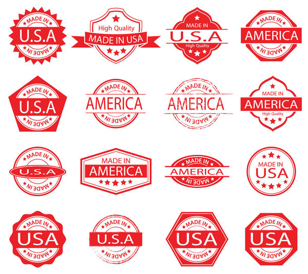 made in america label banner vector set