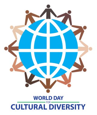 Dünya günü renkli insanlar dünyanın etrafında el el ile kültürel çeşitlilik için