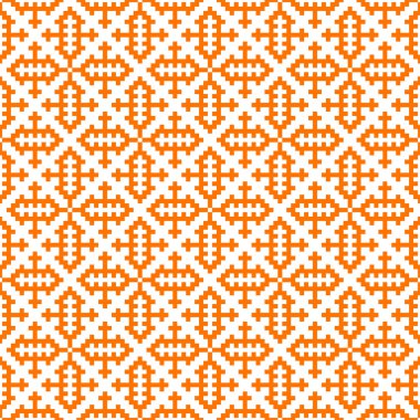 Hmong sorunsuz doku arka plan, turuncu vektör çizim desen