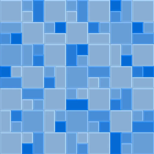 Pared Baldosas Mosaico Azul Vector Ilustración Fondo Patrón — Archivo Imágenes Vectoriales