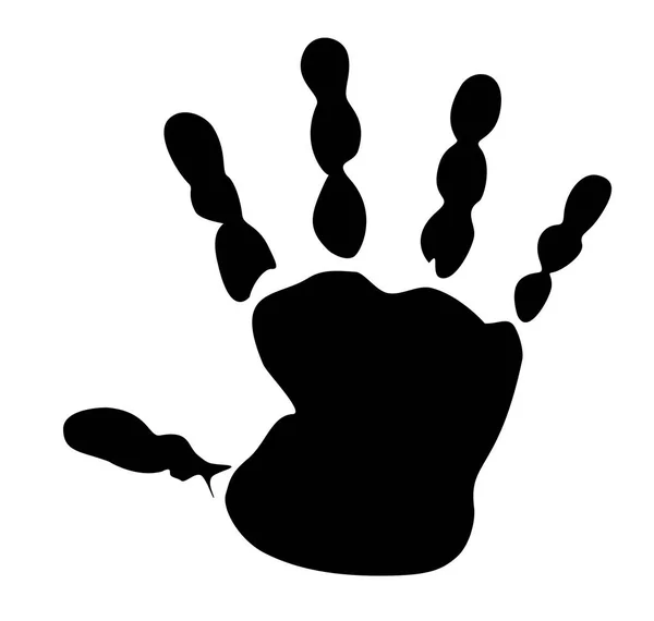 Hand Print Icon Vector Draw White Background — Stock Vector