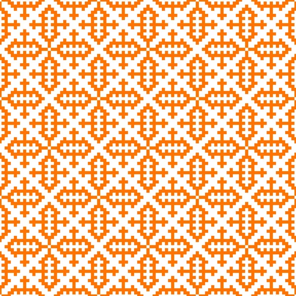 Hmong Patroon Naadloze Textuur Achtergrond Vector Oranje Tekenen — Stockvector