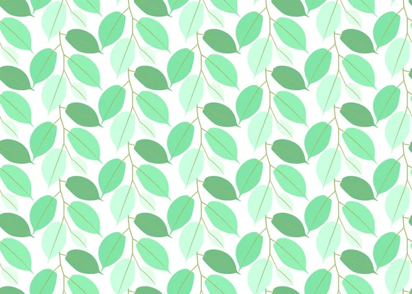 Liana Leaves Pattern Seamless Green Background — Stock Vector