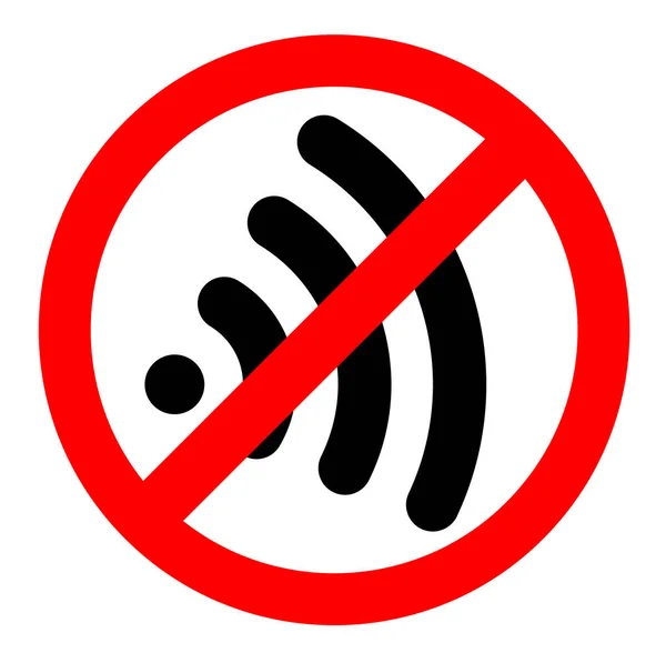 Nie Wifi Znak Symbol Białym Tle — Wektor stockowy