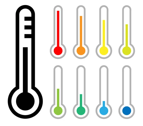 온도계 아이콘 설정된 — 스톡 벡터