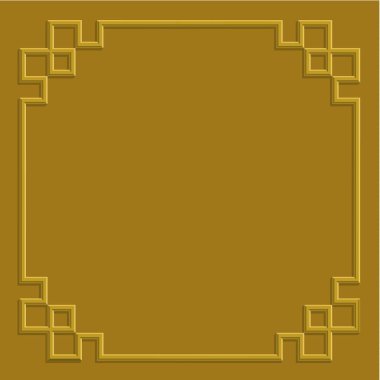 altın arka planda 3D Çince altın çerçeve