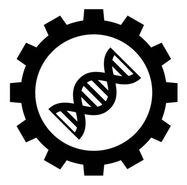 Beyaz arka planda biyoteknoloji sanayi simgesi