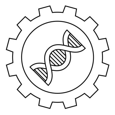 Anahat biyoteknoloji sanayi simgesi beyaz arka plan üzerinde