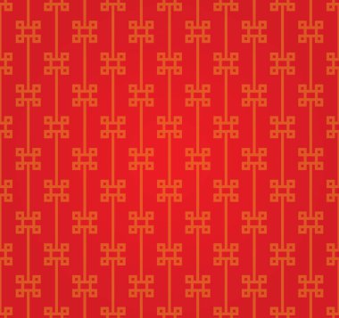 kırmızı arka plan ve şerit ile Çince desen Dikişsiz zemin