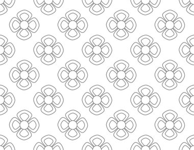 çizgi çiçek deseni sorunsuz, vektör çizim arka plan