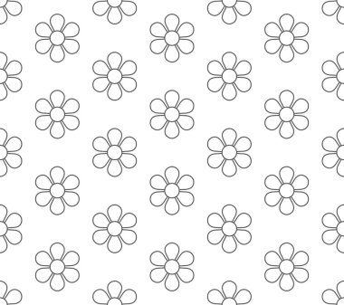 çizgi çiçek deseni sorunsuz, vektör çizim arka plan