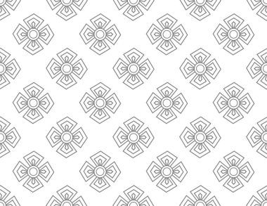 çizgi çiçek deseni sorunsuz, vektör çizim arka plan