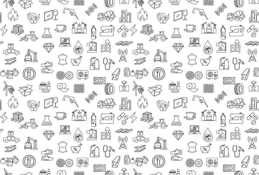 industry outline icon set pattern seamless