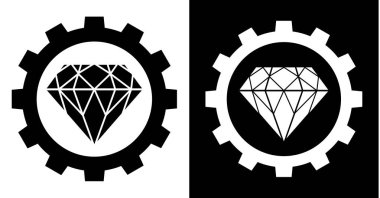Mücevher ve mücevher sanayi simge kavramı, vektör çizmek elmas makine whee