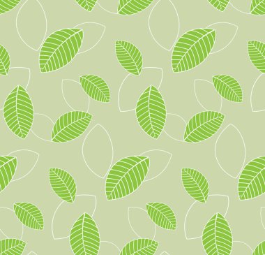Tekstil, dekorasyon için desen sorunsuz arka plan yeşil yaprakları