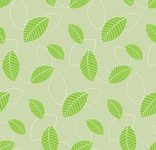 Patrón Hojas Verdes Fondo Sin Costura Para Textiles Decoración — Vector de stock