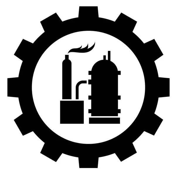 Petrokemiska Industrin Ikonen Logotyp Vit Bakgrund — Stock vektor