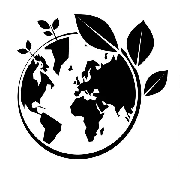 Icono Del Día Mundial Del Medio Ambiente Sobre Fondo Blanco — Vector de stock