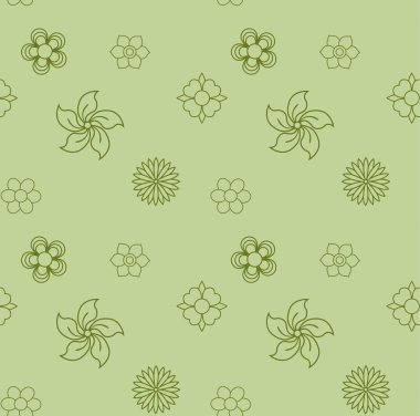 dekorasyon, kumaş, kağıt hediye, arka plan tasarımı için dikişsiz yeşil vintage çiçek desen