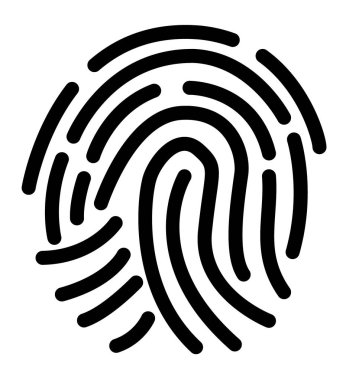 Beyaz arka plan üzerinde parmak yazdırma simgesi