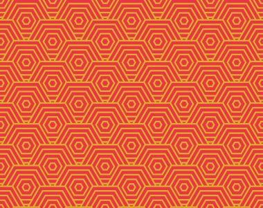 çin altıgen dalga deseni dikişsiz, spiral doku arka plan, vektör illüstrasyon