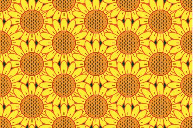 ayçiçeği desen dikişsiz, vektör illüstrasyon