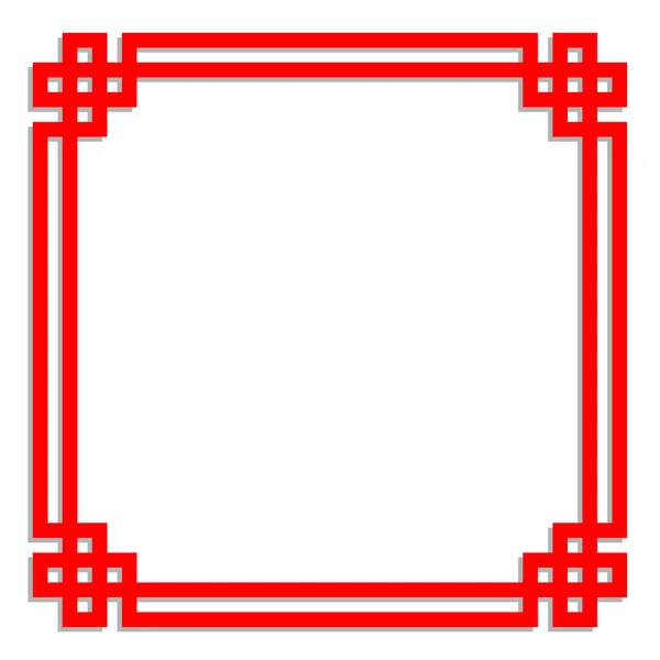 Chinese Grens Frame Rode Vector Kunst — Stockvector