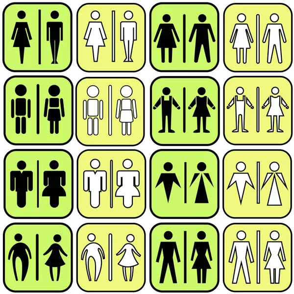 Toiletten-Symbole gesetzt — Stockvektor