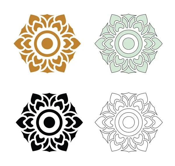 Motif thaïlandais fleur — Image vectorielle