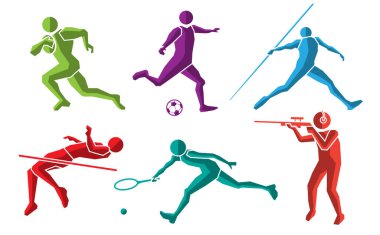 colorful sport flat icon set 01