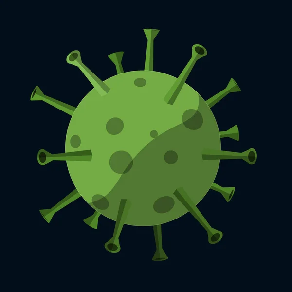 Coronavirus Vector Plano Sobre Fondo Oscuro — Vector de stock