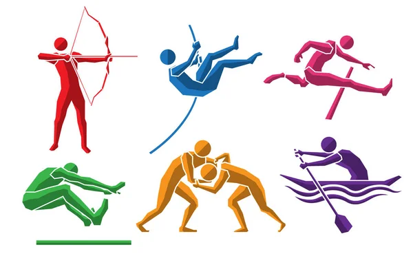 Colorful Sport Flat Icon Set — Stock Vector