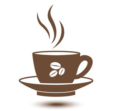 gray coffee cup sign icon on white background
