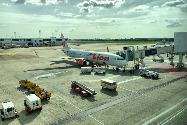 Bangkok Thailand Junho 2018 Thai Lion Airline Waiting Passengers Gate — Fotografia de Stock