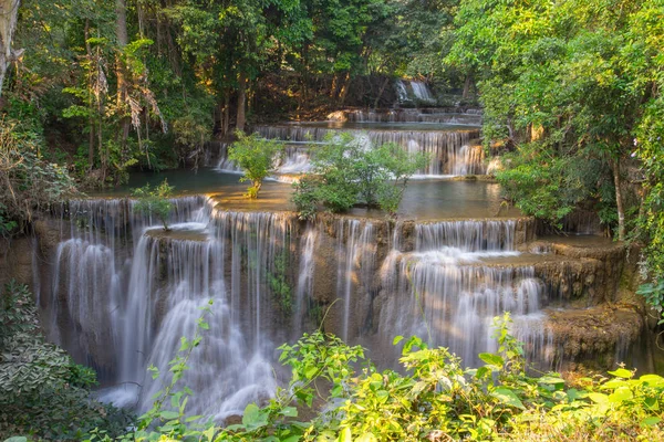 Huaymaekamin Cachoeira Província Kanchanaburi Tailândia — Fotografia de Stock