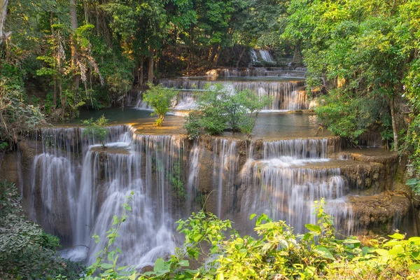 Huaymaekamin Cachoeira Província Kanchanaburi Tailândia — Fotografia de Stock