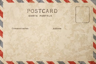 Kirli leke ile boş kartpostal arka
