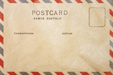 Kirli leke ile boş kartpostal arka