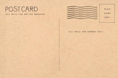 Kirli leke ile boş kartpostal arka