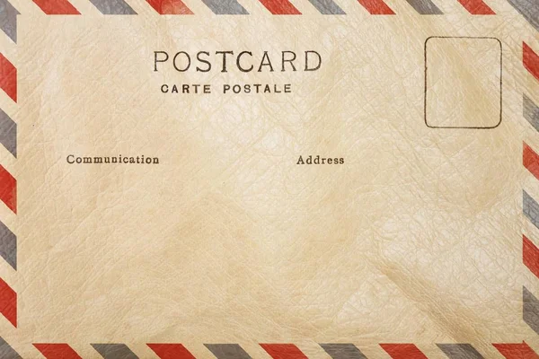 Parte Traseira Cartão Postal Branco Com Mancha Suja — Fotografia de Stock