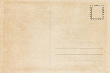 Kirli leke ile boş kartpostal arka