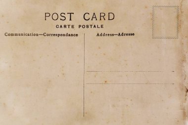 Kirli leke ile boş kartpostal arka