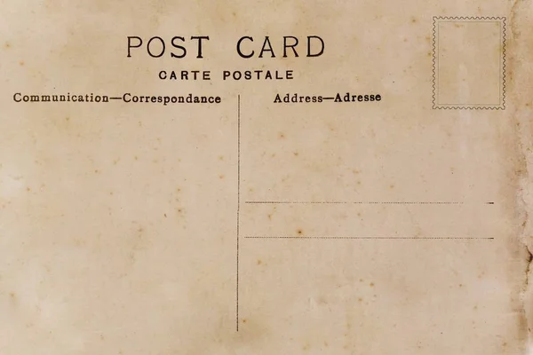 Parte Traseira Cartão Postal Branco Com Mancha Suja — Fotografia de Stock