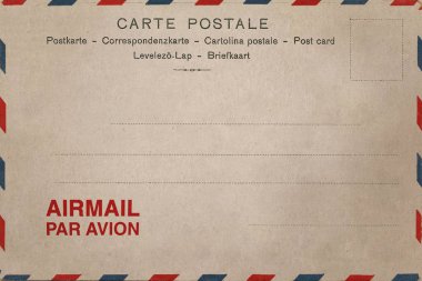 Kirli leke ile boş kartpostal arka 