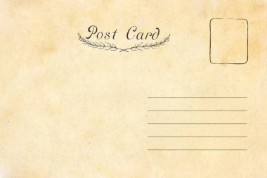 Kirli leke ile boş kartpostal arka 